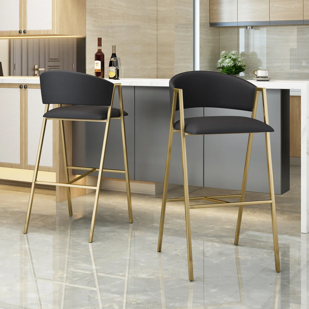 2 Barstools w/Gold Metal Legs - Modern Kitchen Island Stools, Set for Home Bar Counter with Luxe Metal Base
2 Barstools w/Gold Metal Legs - Modern Kitchen Island Stools, Set for Home Bar Counter with Luxe Metal Base