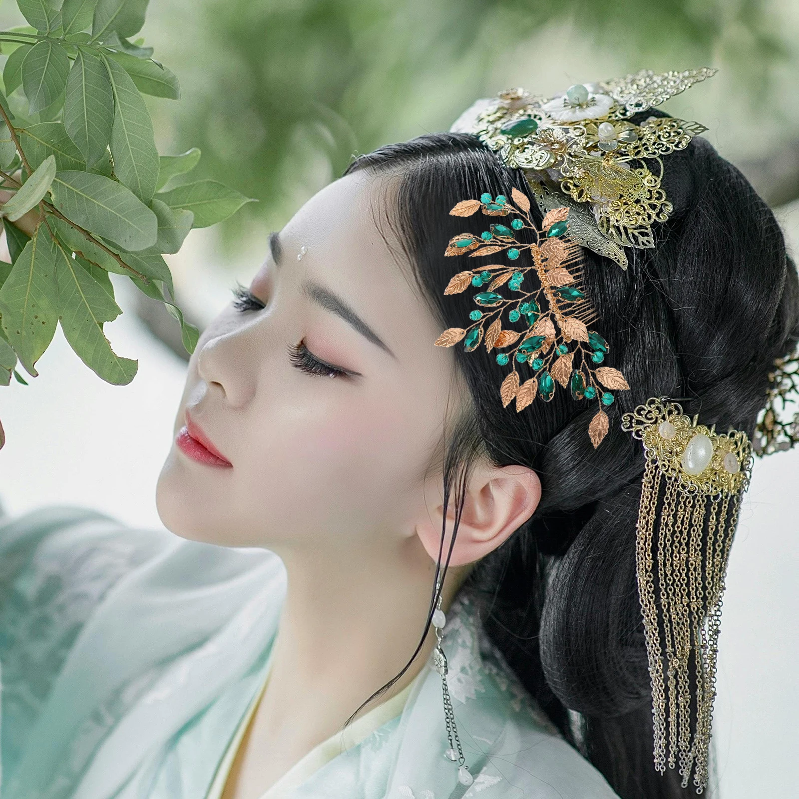 4Pcs Chinese Vintage Bridal Hairpin Comb Set Elegant Wedding Hair Accessories Decorative Headpiece Hair Clips for Brides
4Pcs Chinese Vintage Bridal Hairpin Comb Set Elegant Wedding Hair Accessories Decorative Headpiece Hair Clips for Brides