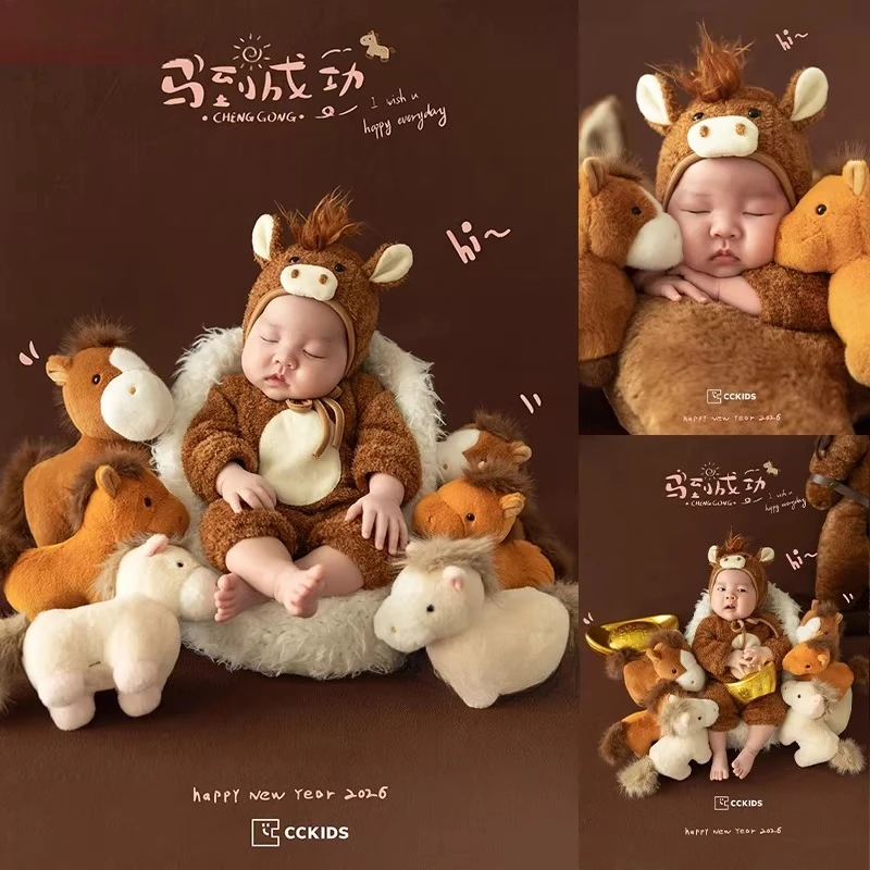 Набор для фотосессии новорожденных: милый костюм на тему Года Лошади 2026 года (коричневый) с декором для кукол, позирующая кукла для студийной фотосъемки
Набор для фотосессии новорожденных: милый костюм на тему Года Лошади 2026 года (коричневый) с декором для кукол, позирующая кукла для студийной фотосъемки