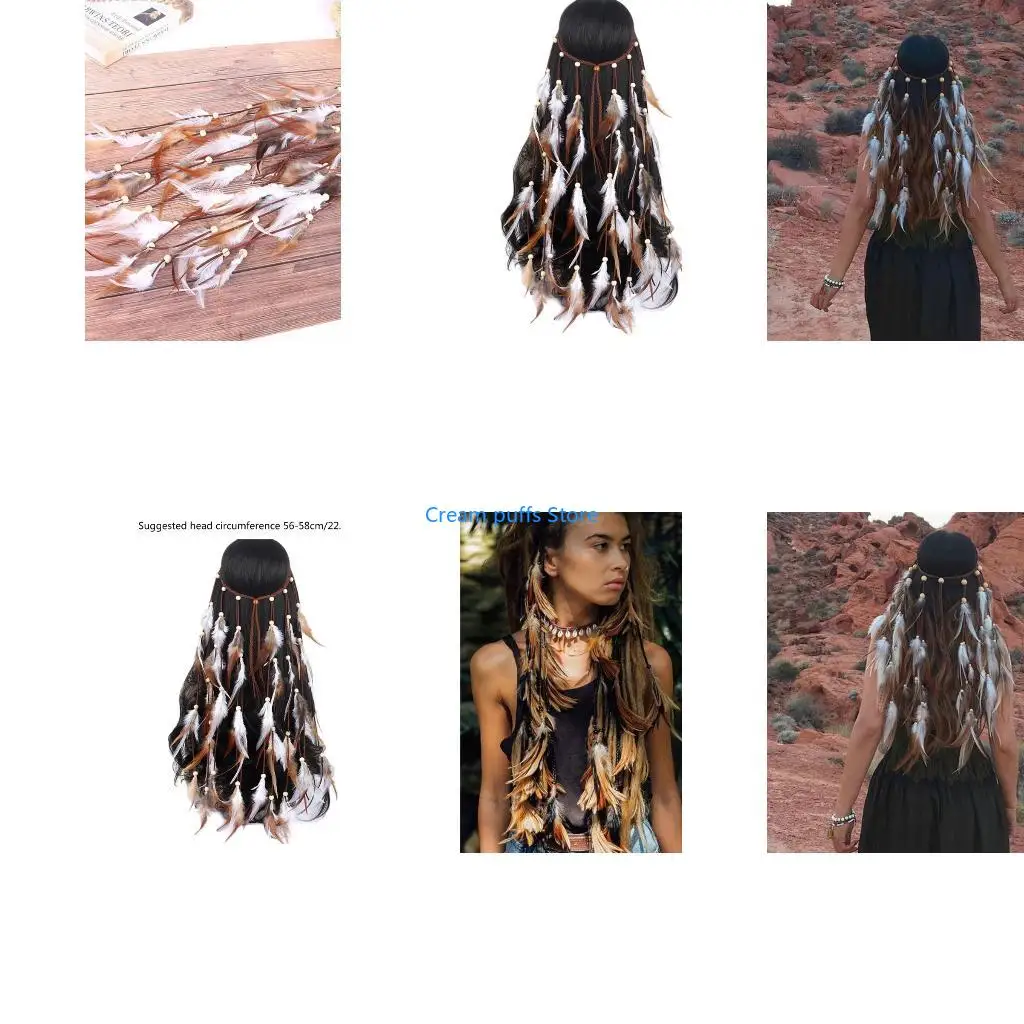 50LE Women Headpiece Headband Pre-Tied Tassels American Tribal Costume
50LE Women Headpiece Headband Pre-Tied Tassels American Tribal Costume