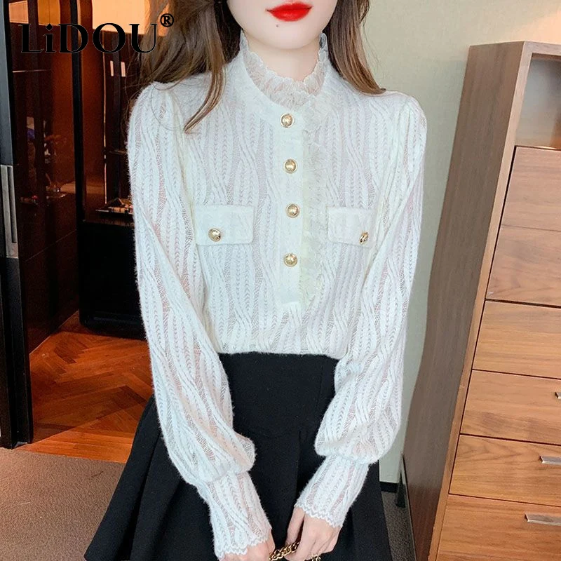 Autumn Winter New Solid Color Fashion Long Sleeve Shirt Woman High Street Casual Slim Button Thicken Edible Tree Fungus Pullover
Autumn Winter New Solid Color Fashion Long Sleeve Shirt Woman High Street Casual Slim Button Thicken Edible Tree Fungus Pullover