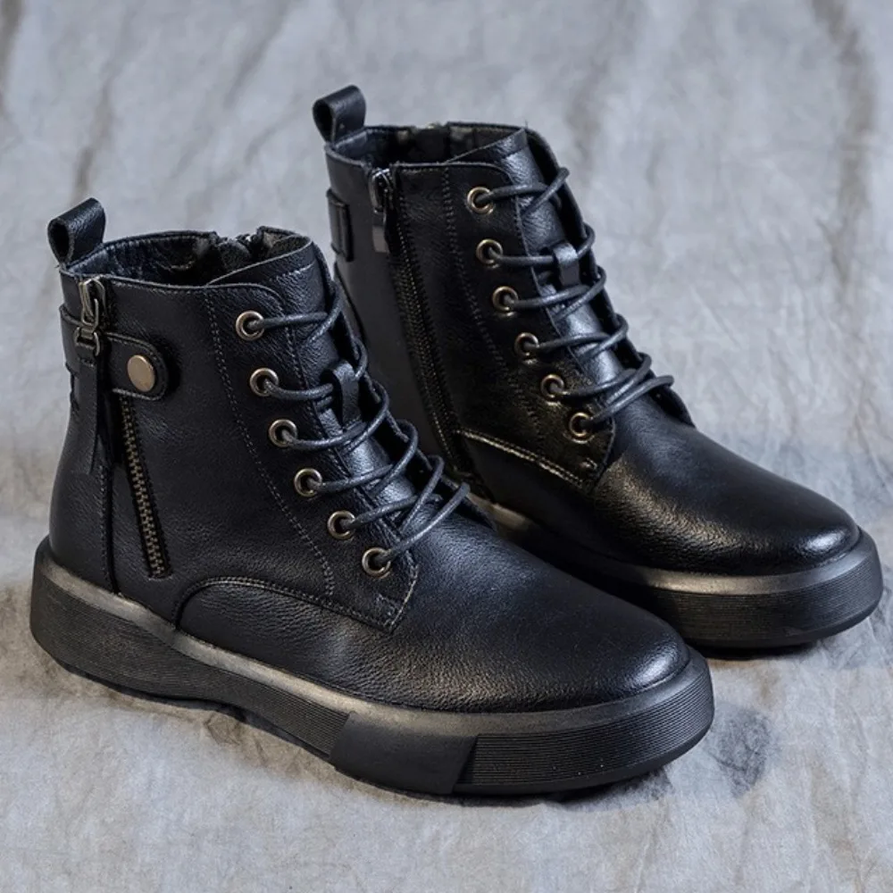 Casual Ankle Boots Autumn and Winter Flat Heel Soft-soled Bootie New British Style Large Size Versatile Women's Leather Shoes
Casual Ankle Boots Autumn and Winter Flat Heel Soft-soled Bootie New British Style Large Size Versatile Women's Leather Shoes