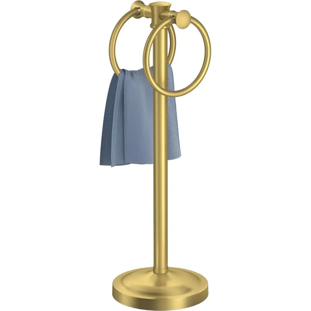 17 Brushed Gold Double Towel Rack with Standing Bracket, Elegant Hand Towel Holder for Bathroom and Kitchen
17 Brushed Gold Double Towel Rack with Standing Bracket, Elegant Hand Towel Holder for Bathroom and Kitchen