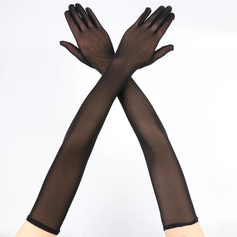 55cm Long Thin High Elasticity Breathable Lace Mesh Sun Protection Women Gloves Sexy Fashion Transparent Drive Etiquette Opera
55cm Long Thin High Elasticity Breathable Lace Mesh Sun Protection Women Gloves Sexy Fashion Transparent Drive Etiquette Opera