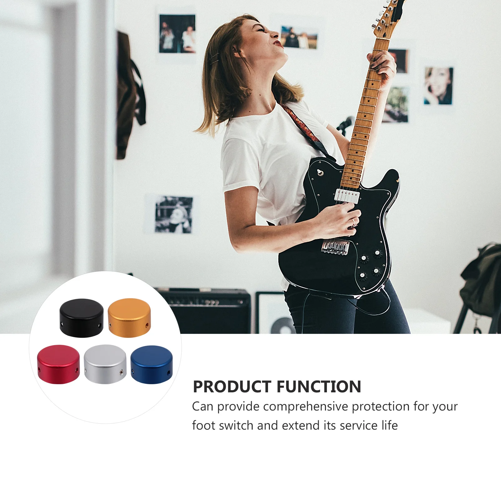 5 Sets Metal For Guitar Effect Aluminum Alloy Protection Cap With Rubber Pad Footswitch Protector Button Cover For Effects Pedal
5 Sets Metal For Guitar Effect Aluminum Alloy Protection Cap With Rubber Pad Footswitch Protector Button Cover For Effects Pedal