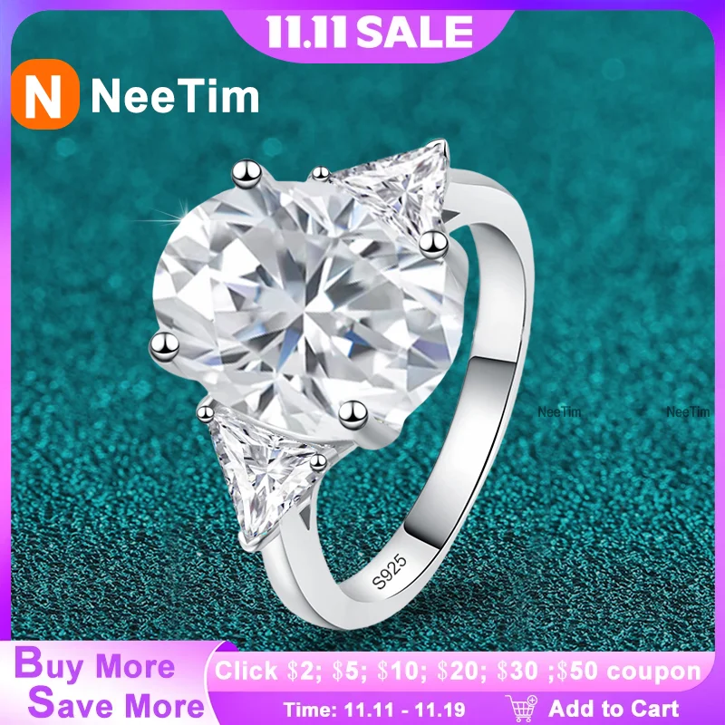 NeeTim 9cttw Moissanite Rings for Women Wedding Luxury Lab Diamond S925 Sterling Silver with 18k Gold Plated Ring Jewelry
NeeTim 9cttw Moissanite Rings for Women Wedding Luxury Lab Diamond S925 Sterling Silver with 18k Gold Plated Ring Jewelry