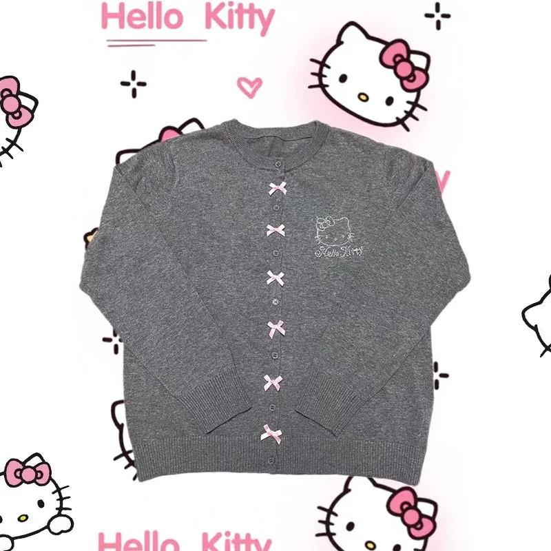 Original Hello Kittys Rhinestone Cardigan Sweater Sweet Bow Cartoon Sweet Girl Spring Autumn Kawai Long-Sleeved Knitted Cardigan
Original Hello Kittys Rhinestone Cardigan Sweater Sweet Bow Cartoon Sweet Girl Spring Autumn Kawai Long-Sleeved Knitted Cardigan