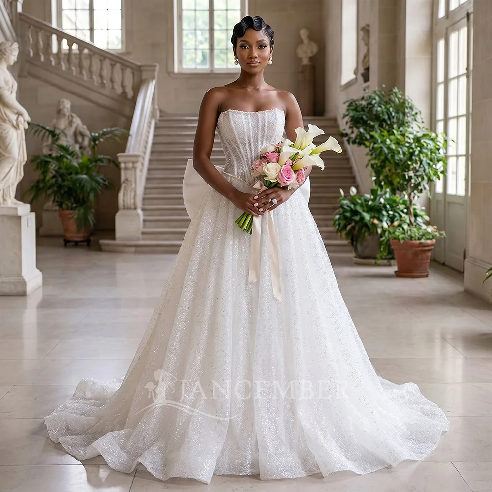 Elegant White A-line Wedding Dress Strapless Customized Bride Gowns Lace Up Sleeveless Beach vestidos de novia In Stock
Elegant White A-line Wedding Dress Strapless Customized Bride Gowns Lace Up Sleeveless Beach vestidos de novia In Stock