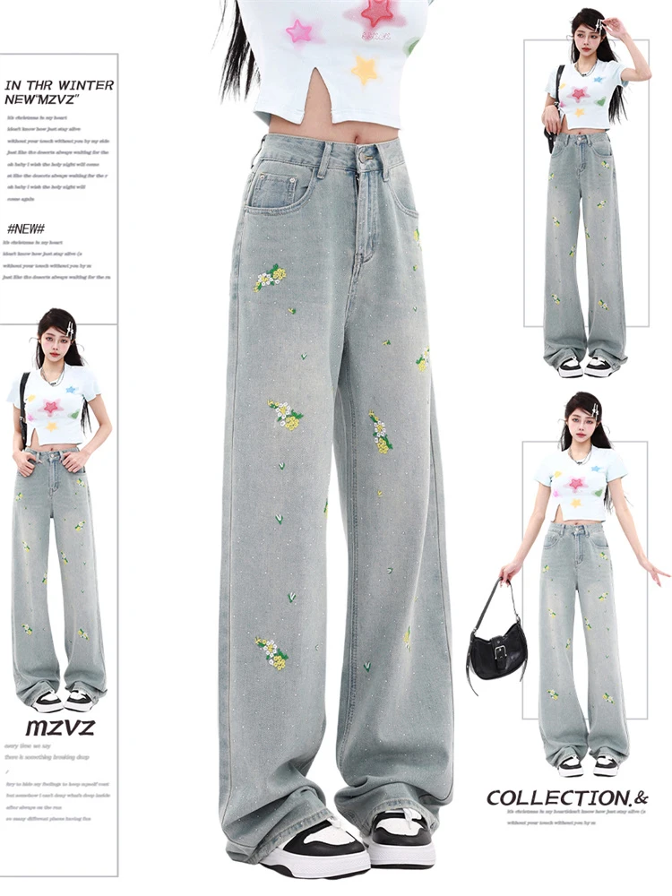 WCFCX STUDIO 2024 New Embroidery Floral Jeans Women Summer Vintage High Waist Denim Pants Streetwear Casual Straight Leg Pants
WCFCX STUDIO 2024 New Embroidery Floral Jeans Women Summer Vintage High Waist Denim Pants Streetwear Casual Straight Leg Pants