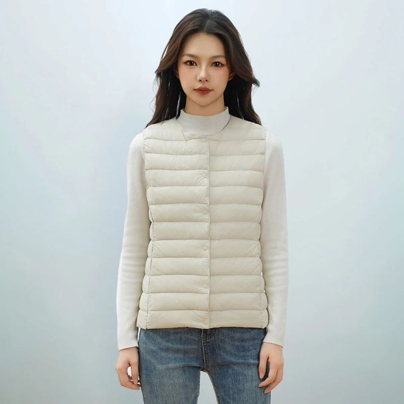 2026 New Women Sleeveless Puffer Jacket Spring Winter Female 90% White Duck Down Ultra Lightweight Packable Warm Down Liner Vest
2026 New Women Sleeveless Puffer Jacket Spring Winter Female 90% White Duck Down Ultra Lightweight Packable Warm Down Liner Vest