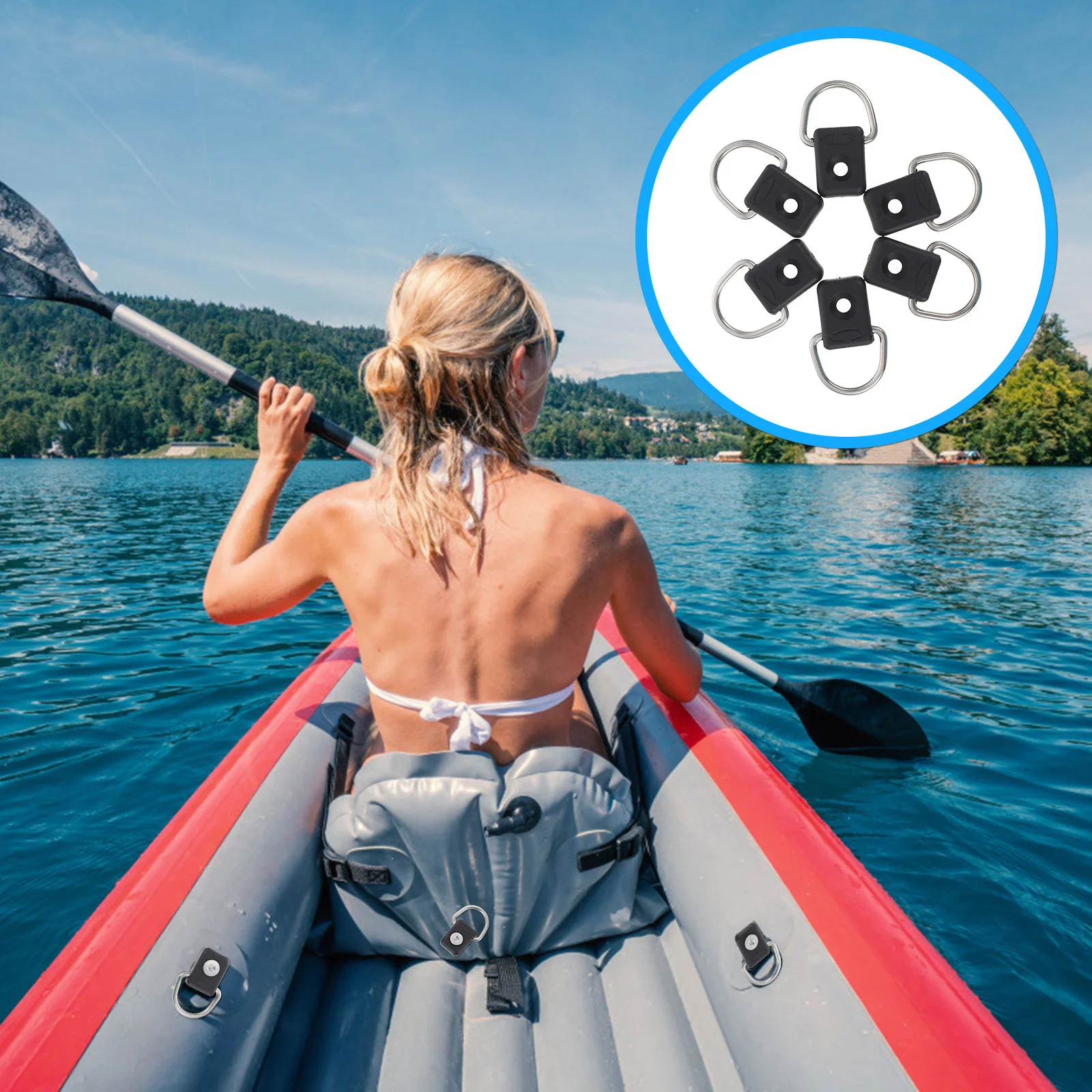 6 Sets Kayak D-rings Stretch Rope Supplies Cord Buckles Canoe Replacement Parts Cords
6 Sets Kayak D-rings Stretch Rope Supplies Cord Buckles Canoe Replacement Parts Cords