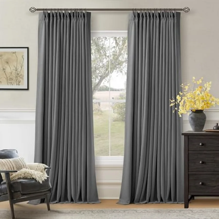 Pinch Pleated out Curtains 102 Inch Long for Bedroom 100% Out Thick Linen Dual Layer Pleated Drapes Farmhouse Country Charcoal
Pinch Pleated out Curtains 102 Inch Long for Bedroom 100% Out Thick Linen Dual Layer Pleated Drapes Farmhouse Country Charcoal