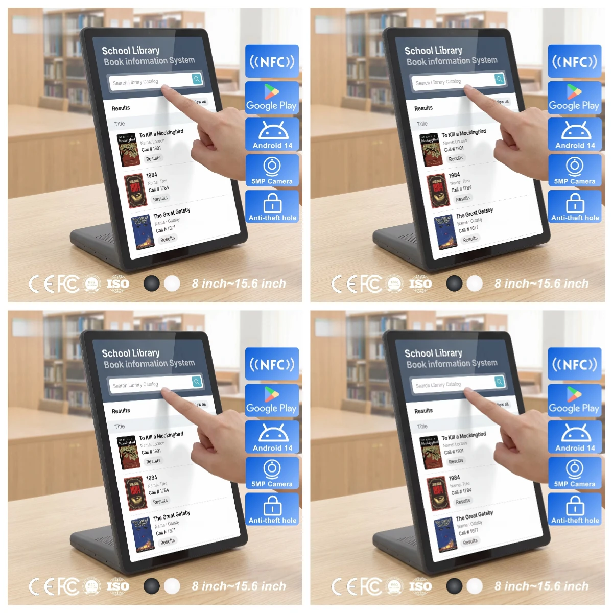 Self-service Kiosk Custom OEM 11 Inch L-Shape Android Tablet Self-service Kiosk for Library & School Information Query
Self-service Kiosk Custom OEM 11 Inch L-Shape Android Tablet Self-service Kiosk for Library & School Information Query