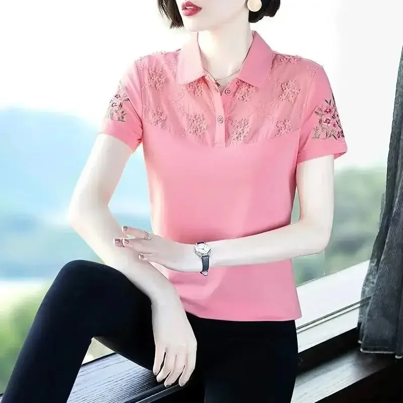 100℅ Cotton Female Tee Embroidery Women's Polo Shirts Synthetic Casual Tops Y2k Fashion in Trend 2025 Polyester Youth T-shirts
100℅ Cotton Female Tee Embroidery Women's Polo Shirts Synthetic Casual Tops Y2k Fashion in Trend 2025 Polyester Youth T-shirts