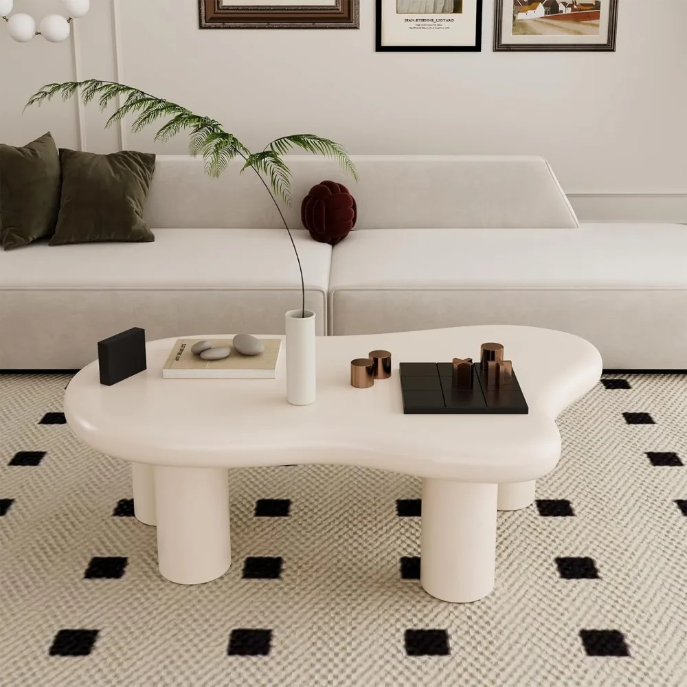 Coffee Table Modern Cute Irregular Tea Table Center Table with 4 Cylindrical Legs Thickened Tabletop Round Corners.
Coffee Table Modern Cute Irregular Tea Table Center Table with 4 Cylindrical Legs Thickened Tabletop Round Corners.