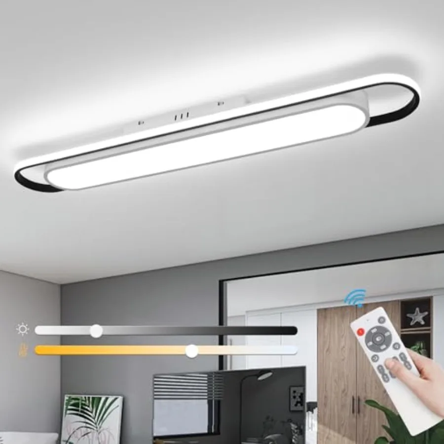 Modern LED Ceiling Light Semi Flush Mount Ceiling Light with Remote Control 31.5in 42W Dimmable Black Linear Ceiling Lamp for L
Modern LED Ceiling Light Semi Flush Mount Ceiling Light with Remote Control 31.5in 42W Dimmable Black Linear Ceiling Lamp for L