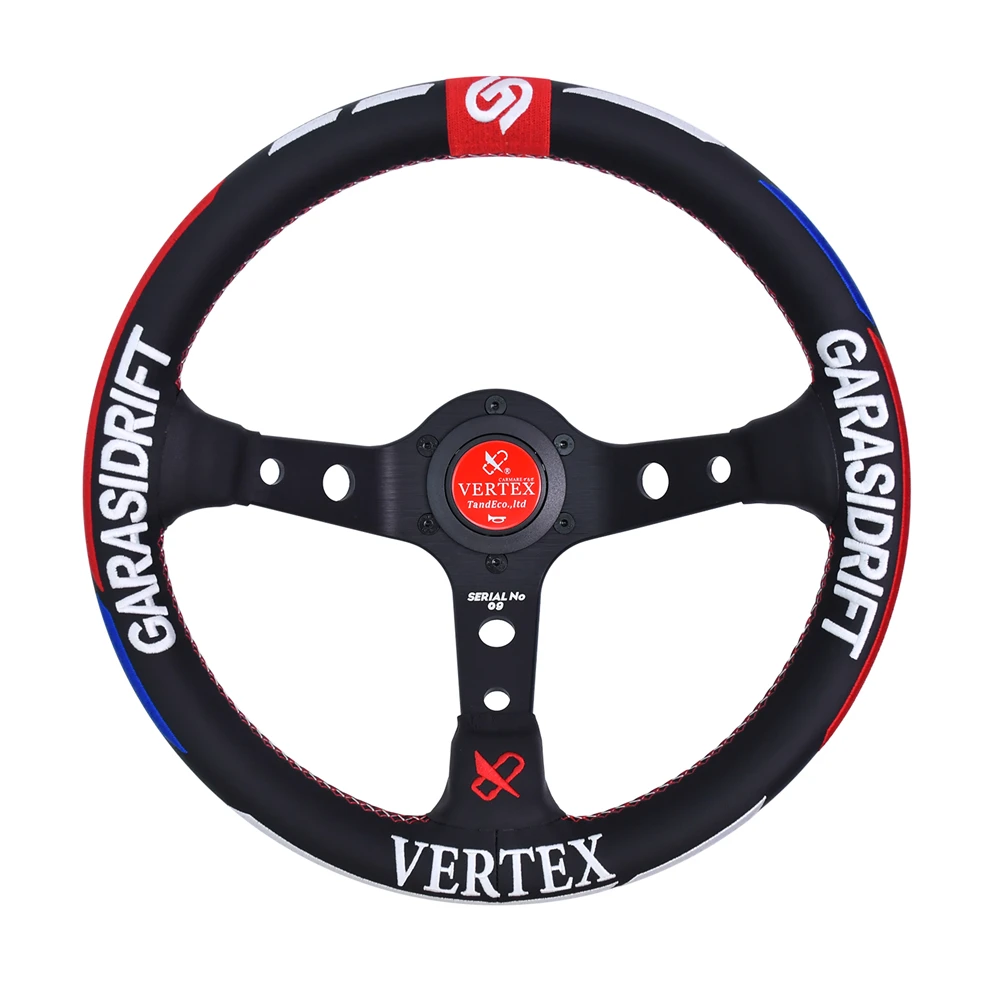 VERTEX JDM 320mm Sports Steering Wheel Black Spoke Depth Suede Leather Racing Steering Wheel With Double-Sided Embroidery
VERTEX JDM 320mm Sports Steering Wheel Black Spoke Depth Suede Leather Racing Steering Wheel With Double-Sided Embroidery