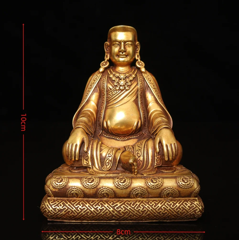 4"Tibetan Temple Collection Old Purple Bronze Gilded High Relief Marpa Sitting Buddha Tibetan Buddhist Teacher Worship Hall
4"Tibetan Temple Collection Old Purple Bronze Gilded High Relief Marpa Sitting Buddha Tibetan Buddhist Teacher Worship Hall