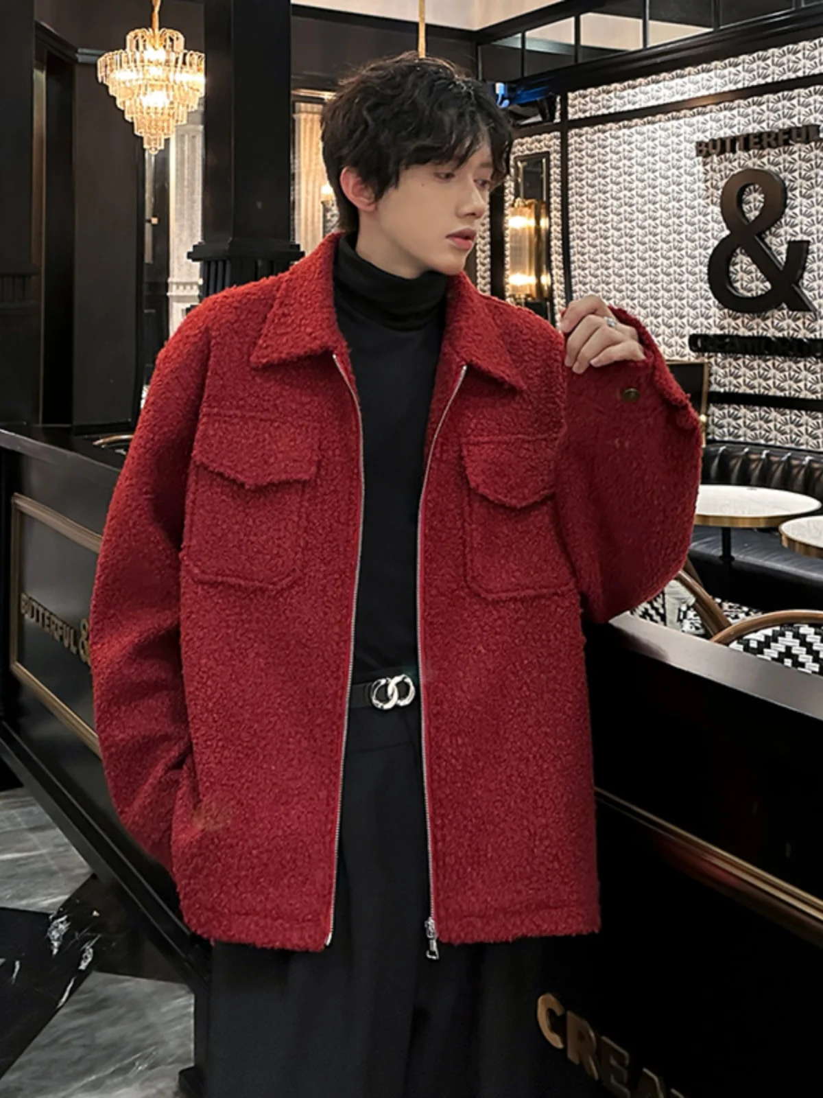 ort oulder Padded Woolen Jaet for Men Sli Haome Casual Outerwear Thiened Polyester Fiber Zipper Closure
ort oulder Padded Woolen Jaet for Men Sli Haome Casual Outerwear Thiened Polyester Fiber Zipper Closure