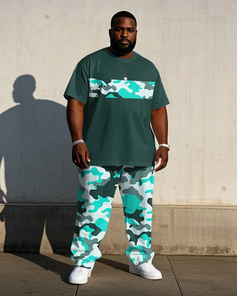 S-9XL Big and Tall Men Camo Panel Print 2-Piece T-Shirt & Pants Streetwear Set
S-9XL Big and Tall Men Camo Panel Print 2-Piece T-Shirt & Pants Streetwear Set