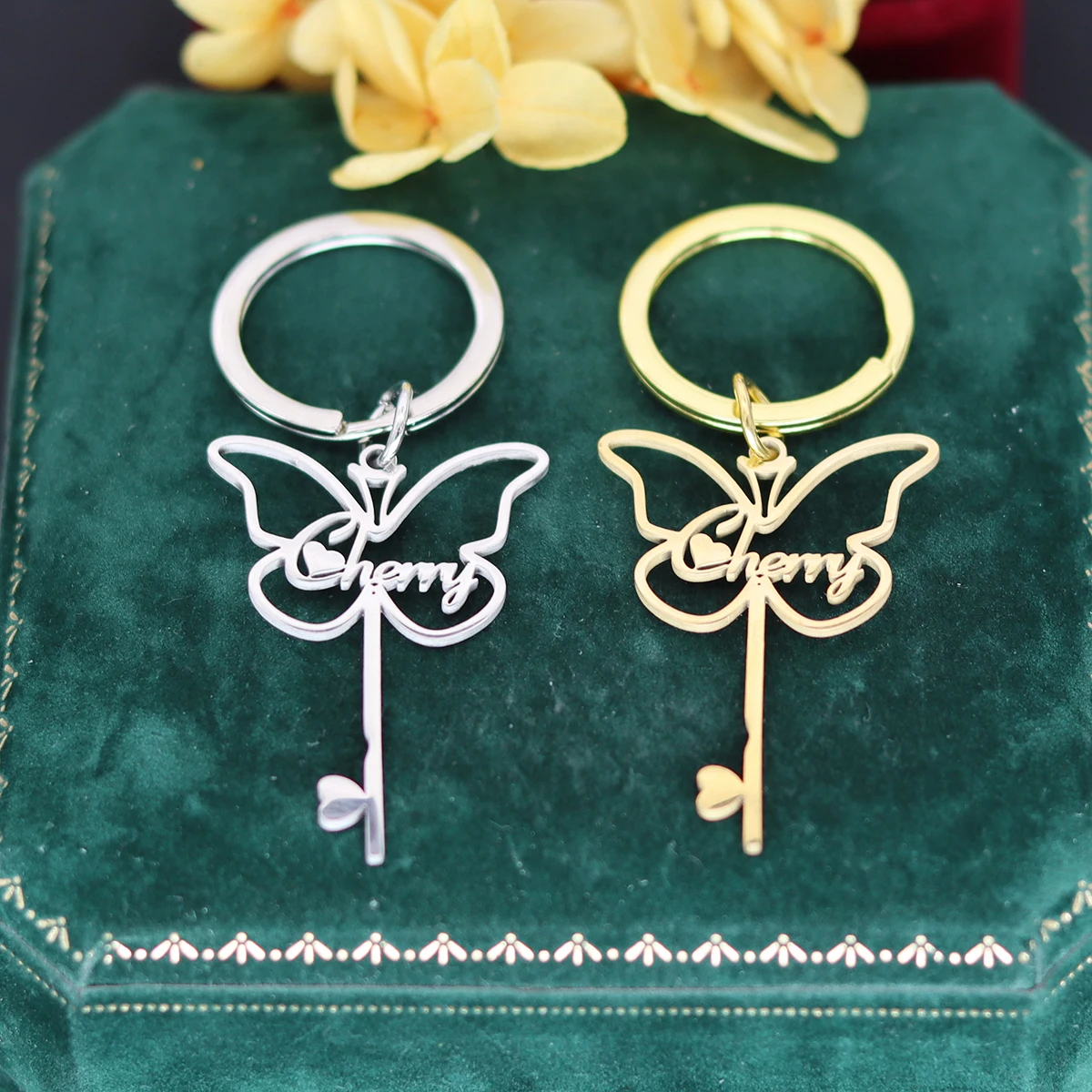 QIAMNI Personalized Custom Name Keychain Stainless Steel Butterfly Engraved Nameplate Keyring Christmas Birthday Gift Key Chain
QIAMNI Personalized Custom Name Keychain Stainless Steel Butterfly Engraved Nameplate Keyring Christmas Birthday Gift Key Chain