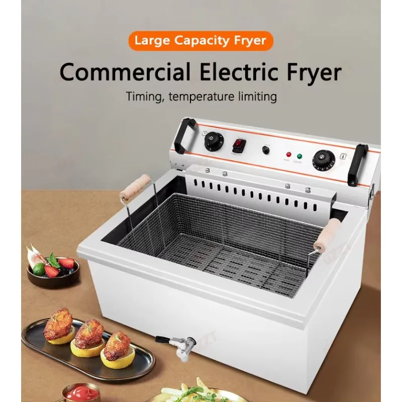 Commercial 20L 30L Electric Fryer Fritters Pan Large Capacity Single Cylinder Electric Fryer for French Fries
Commercial 20L 30L Electric Fryer Fritters Pan Large Capacity Single Cylinder Electric Fryer for French Fries