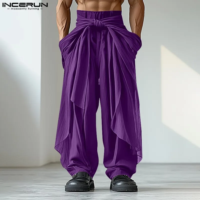 INCERUN мужские широкие брюки однотонные джоггеры с эластичной резинкой на талии большие брюки нестандартной формы мужские уличные брюки на шнуровке 2025 длинные брюки 
INCERUN мужские широкие брюки однотонные джоггеры с эластичной резинкой на талии большие брюки нестандартной формы мужские уличные брюки на шнуровке 2025 длинные брюки