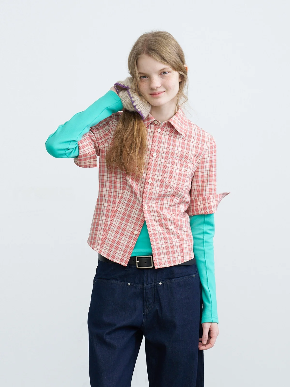 Riverstone plus Lightweight Casual Embroidered Shirt Girl's Breathable Patchwork Mid-Sleeve Checkered Patterned Button-Up
Riverstone plus Lightweight Casual Embroidered Shirt Girl's Breathable Patchwork Mid-Sleeve Checkered Patterned Button-Up