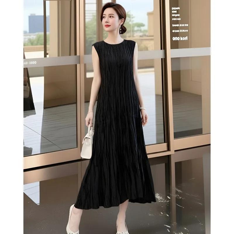 Miyake Pleated Dresses Plisse Solid Color Summer 2026 New Beach Vacation Pleats Tank Dress Light High-end Simple Fold Dress
Miyake Pleated Dresses Plisse Solid Color Summer 2026 New Beach Vacation Pleats Tank Dress Light High-end Simple Fold Dress