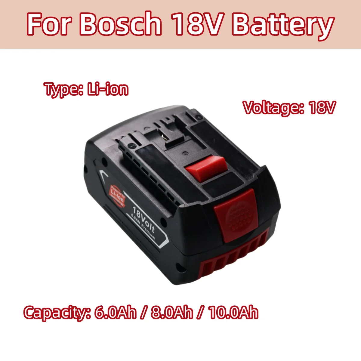 18V 6000/8000/10000mAh Li-ion rechargeable battery For Bosch BAT609 BAT618 BAT614 power tool battery replace
18V 6000/8000/10000mAh Li-ion rechargeable battery For Bosch BAT609 BAT618 BAT614 power tool battery replace