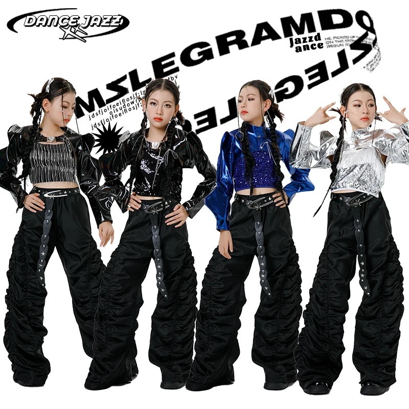 Fashion Girls Sequins Laser Jazz Dance Outfit Children Kpop Costume Kids Cool Hip Hop Clothing Stage Performance Wear XS9052
Fashion Girls Sequins Laser Jazz Dance Outfit Children Kpop Costume Kids Cool Hip Hop Clothing Stage Performance Wear XS9052