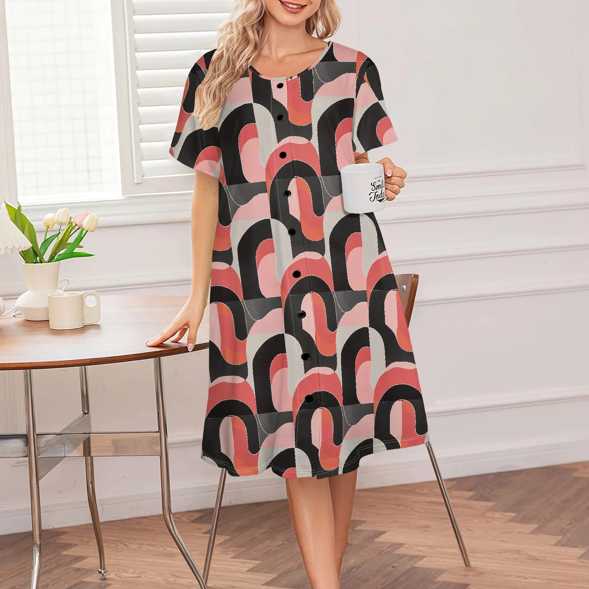 Retro Arch Print Plus Size Dress Women's Casual Button-Down Summer Dress S-3XL Vintage Daywear or Artistic Look
Retro Arch Print Plus Size Dress Women's Casual Button-Down Summer Dress S-3XL Vintage Daywear or Artistic Look