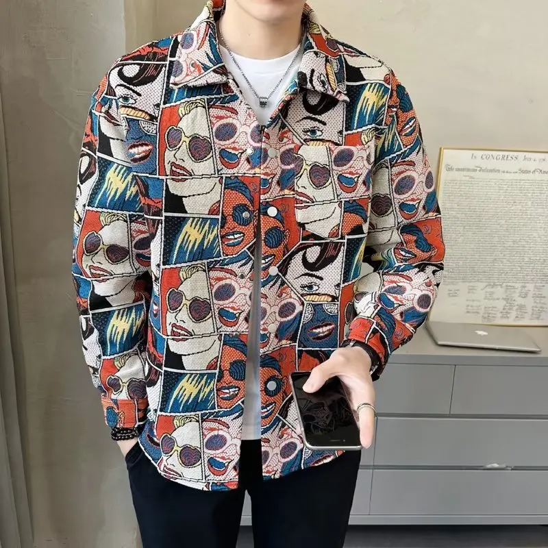 Мужская куртка в стиле американского аниме, свободного кроя, с воротником, цветочной вышивкой, в корейском стиле, молодежная верхняя одежда
Мужская куртка в стиле американского аниме, свободного кроя, с воротником, цветочной вышивкой, в корейском стиле, молодежная верхняя одежда