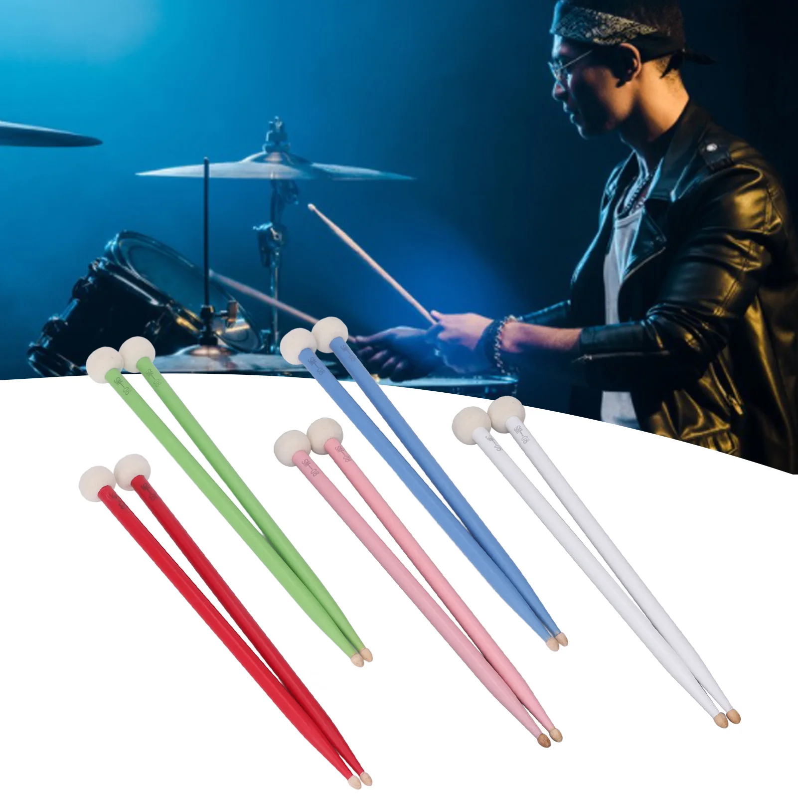 Drum Mallet Felt Wooden Handle Non Slip Instrument Accessory Set Kit for Playing Drum Mallet Accessory Drum Mallet Kit
Drum Mallet Felt Wooden Handle Non Slip Instrument Accessory Set Kit for Playing Drum Mallet Accessory Drum Mallet Kit