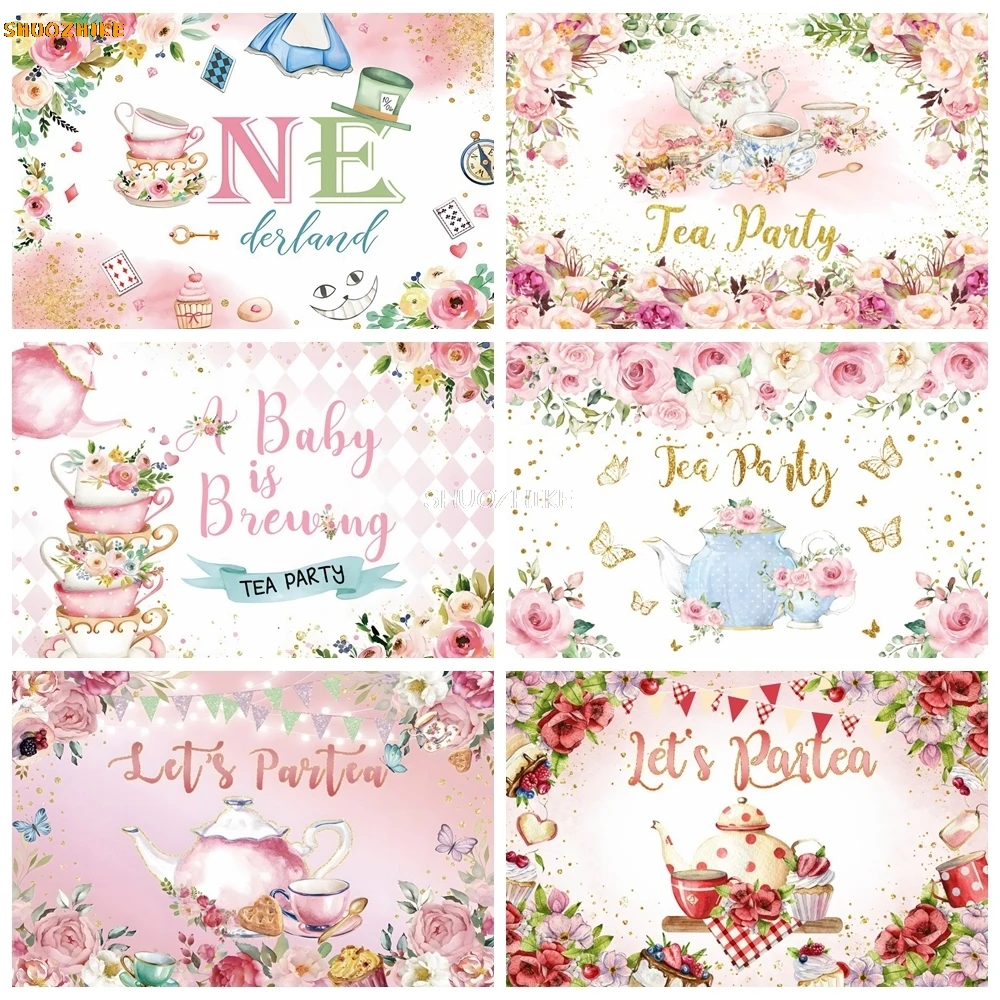 Let's Partea Photography Backdrop Pink Flower Floral Tea Party Girls 1st Birthday Decoration Baby Shower Background Photo Studio
Let's Partea Photography Backdrop Pink Flower Floral Tea Party Girls 1st Birthday Decoration Baby Shower Background Photo Studio