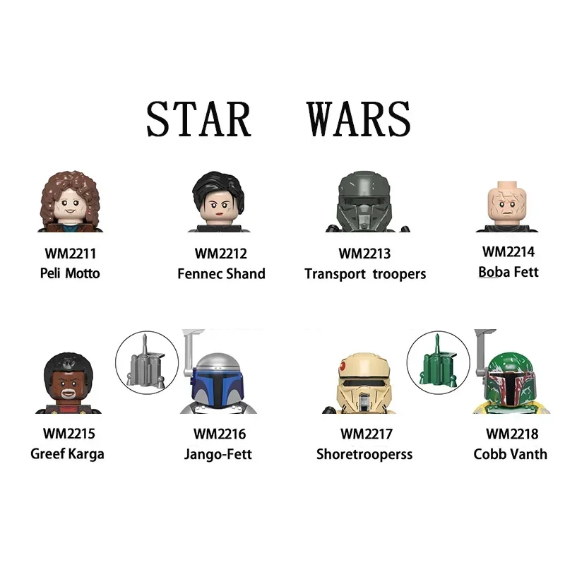WM6122 Building blocks Boba Fett Imperial Stormtrooper Jango Fett Cobb Vanth Mini Robot Figure Toy Assembling Doll Present
WM6122 Building blocks Boba Fett Imperial Stormtrooper Jango Fett Cobb Vanth Mini Robot Figure Toy Assembling Doll Present
