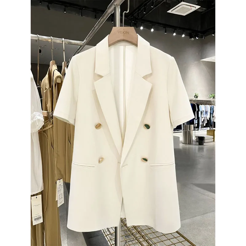 New Korean Summer Blazer Women Fashion Short Sleeve High Casual Temperament Suit Light Casual Ladies Office Blazers Outwear
New Korean Summer Blazer Women Fashion Short Sleeve High Casual Temperament Suit Light Casual Ladies Office Blazers Outwear