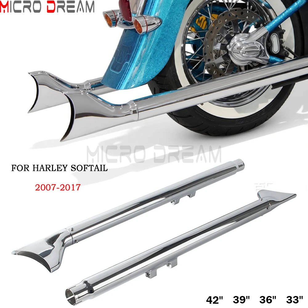 33" 36" 39" 42"Fishtail Exhaust Slip On Muffler Motorcycle Exhaust Pipe For Harley Softail Deluxe Breakout Standard Slim 2007-17
33" 36" 39" 42"Fishtail Exhaust Slip On Muffler Motorcycle Exhaust Pipe For Harley Softail Deluxe Breakout Standard Slim 2007-17