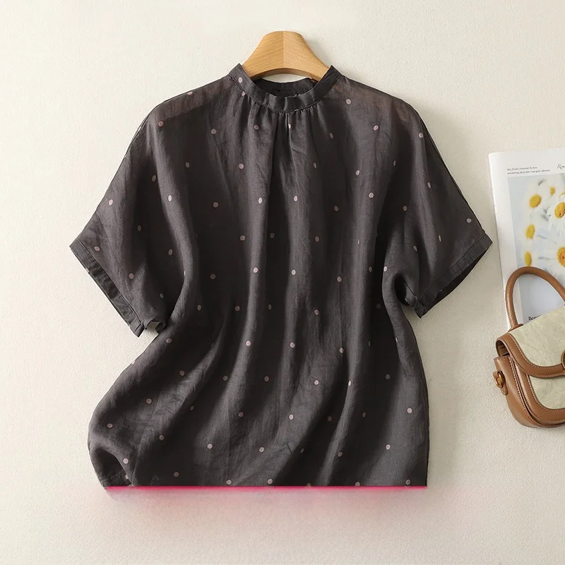 Новая летняя женская тонкая рубашка с принтом в горошек, с коротким рукавом, слегка прозрачная, с пуговицами, маленькая рубашка-топ
Новая летняя женская тонкая рубашка с принтом в горошек, с коротким рукавом, слегка прозрачная, с пуговицами, маленькая рубашка-топ