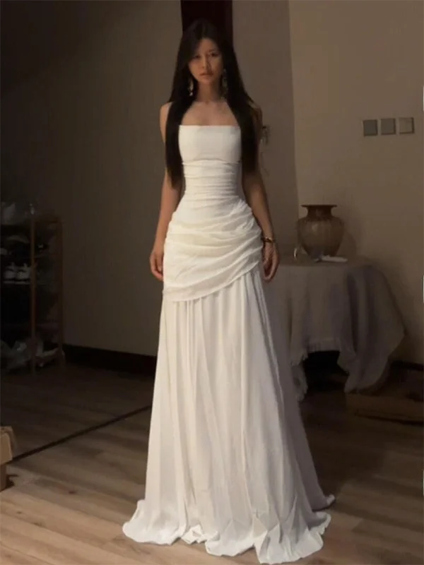 French Style Pure Desire Wind Folded Backless Strap Dress Women's Sexy Slimming Long Dress High Waist Polyester Fiber Midi Dress
French Style Pure Desire Wind Folded Backless Strap Dress Women's Sexy Slimming Long Dress High Waist Polyester Fiber Midi Dress
