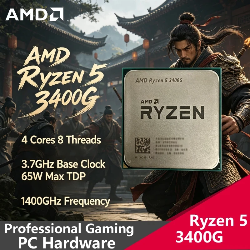 AMD Ryzen 5 3400G Tray CPU, 4C8T 3.7GHz Boost, 65W TDP, Radeon IGPU, AM4 Affordable Desktop Gaming Processor, Loose
AMD Ryzen 5 3400G Tray CPU, 4C8T 3.7GHz Boost, 65W TDP, Radeon IGPU, AM4 Affordable Desktop Gaming Processor, Loose