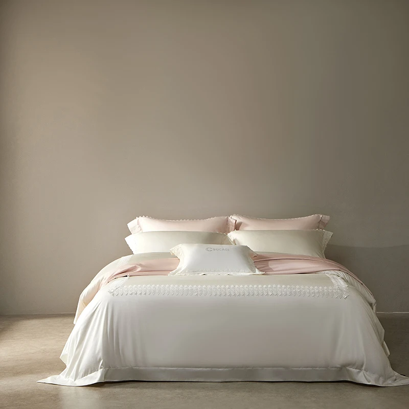 Романтический комплект постельного белья из французского кружева, мягкий шелковистый пододеяльник из лиоцеллового хлопка 1000TC, простыня/простыня, наволочки, 4 шт.
Романтический комплект постельного белья из французского кружева, мягкий шелковистый пододеяльник из лиоцеллового хлопка 1000TC, простыня/простыня, наволочки, 4 шт.