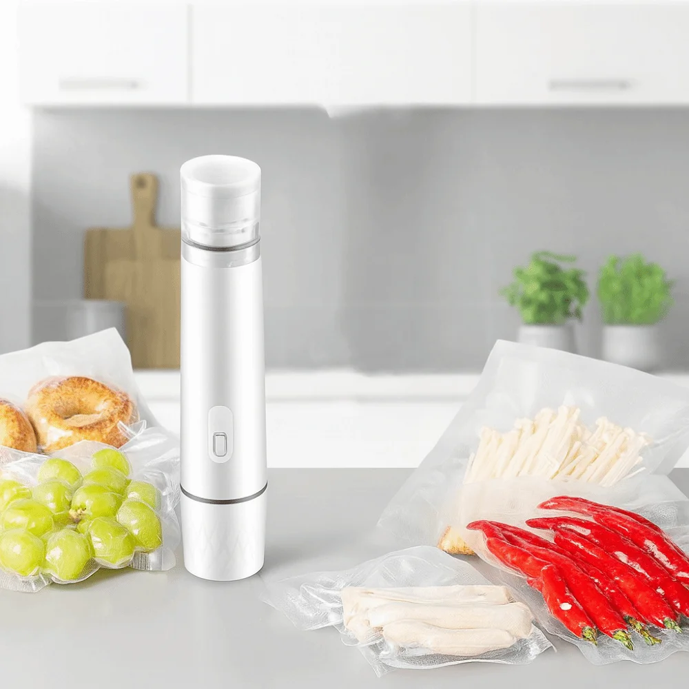 Портативный мини-вакуумный упаковщик для продуктов с USB-зарядкой, мощный электрический вакуумный упаковщик для сухих и влажных продуктов
Портативный мини-вакуумный упаковщик для продуктов с USB-зарядкой, мощный электрический вакуумный упаковщик для сухих и влажных продуктов