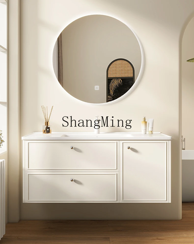 HJ oak bathroom cabinet ceramic integrated basin washbasin integrated basin washbasin cabinet combination
HJ oak bathroom cabinet ceramic integrated basin washbasin integrated basin washbasin cabinet combination