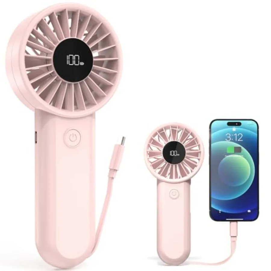 Portable Handheld Fan, High-Power Motor, 5-Speed Wind, 12 Hrs Cooling, Ergonomic Comfort Handle, 3000mAh Rechargeable, Personal
Portable Handheld Fan, High-Power Motor, 5-Speed Wind, 12 Hrs Cooling, Ergonomic Comfort Handle, 3000mAh Rechargeable, Personal