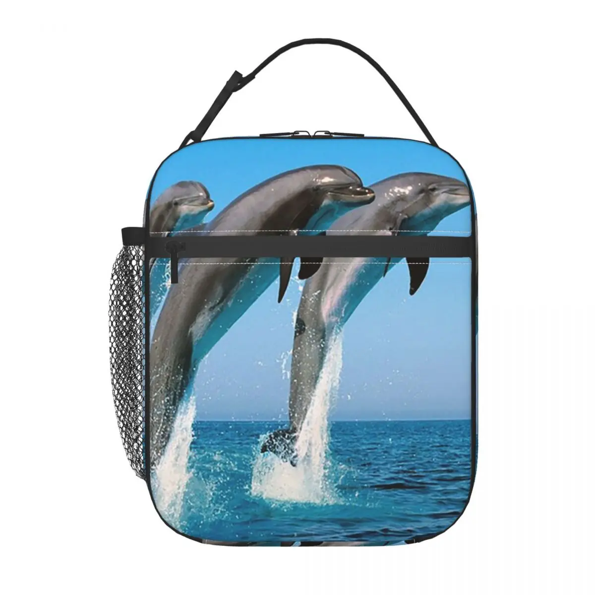 Dolphin Leaping Out Of The Water Pattern Insulated Lunch Bag for Women Children Portable Food Boxes Thermal Lunch Box Tote
Dolphin Leaping Out Of The Water Pattern Insulated Lunch Bag for Women Children Portable Food Boxes Thermal Lunch Box Tote