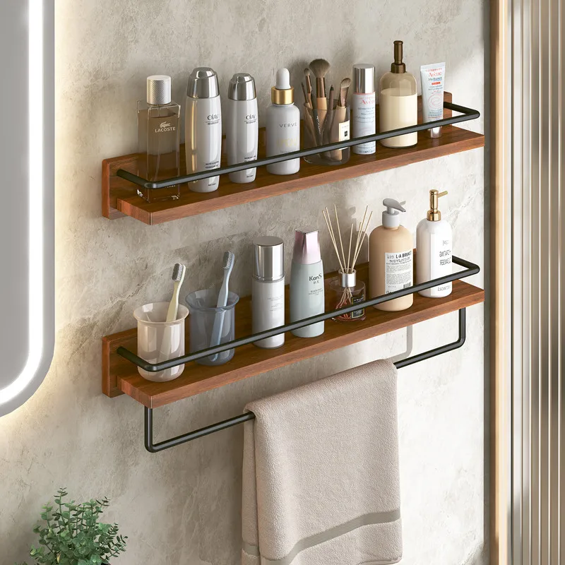 Solid wood bathroom rack Wall-mounted non-punching toilet washstand Cosmetics waterproof bathroom storage rack
Solid wood bathroom rack Wall-mounted non-punching toilet washstand Cosmetics waterproof bathroom storage rack