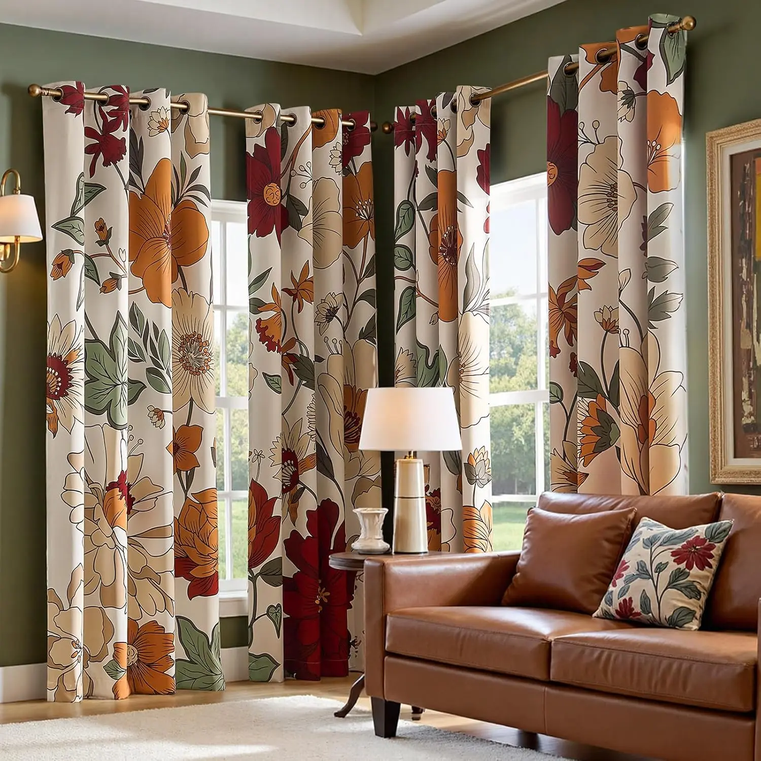 4 Panels Boho Floral Blackout Curtains for Bedroom, Light Blocking Drapes for Living Room Darkening, Grommet Thermal Insulated Room Darkening Window Drapes, Boho Flower Pattern Window Curtains 4 Panels with Grommet
4 Panels Boho Floral Blackout Curtains for Bedroom, Light Blocking Drapes for Living Room Darkening, Grommet Thermal Insulated Room Darkening Window Drapes, Boho Flower Pattern Window Curtains 4 Panels with Grommet
