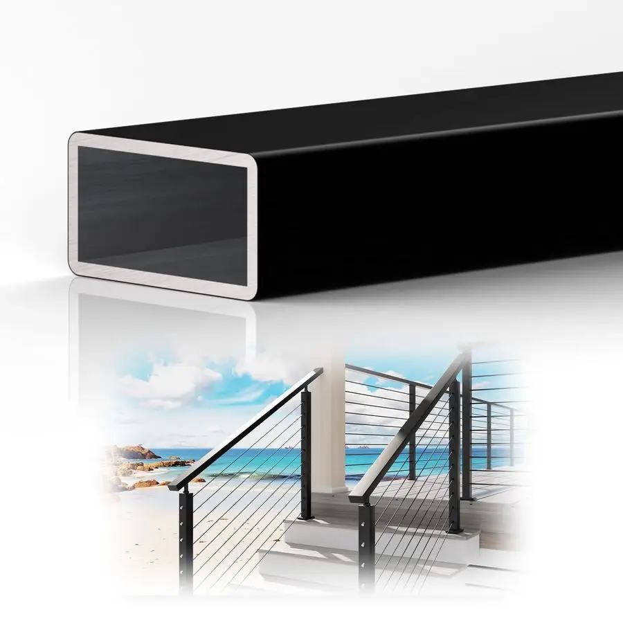 Pack 4FTx 23 8x13 16 Aluminum Black Handrail with Self Drilling Screws Nylon End Caps, 5 Year Outdoor No Fading, 3mm Thick Flat
Pack 4FTx 23 8x13 16 Aluminum Black Handrail with Self Drilling Screws Nylon End Caps, 5 Year Outdoor No Fading, 3mm Thick Flat