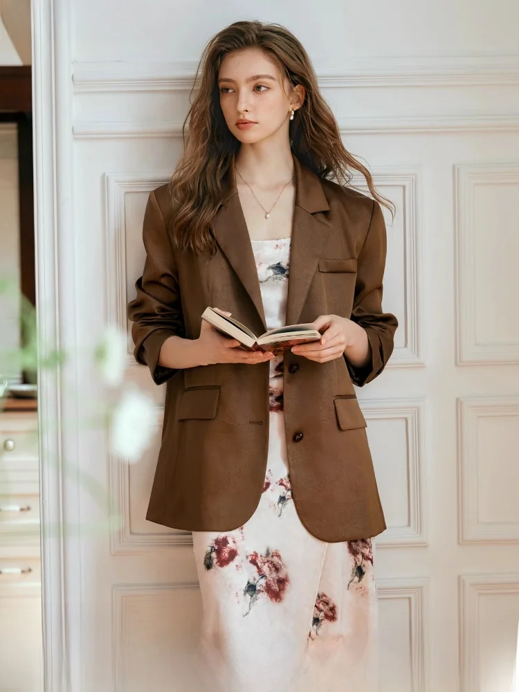 OLrain Coffee Color Women's Suit Jaet Early Spring Commute Versatile Small Western Sle High End Feeling Top
OLrain Coffee Color Women's Suit Jaet Early Spring Commute Versatile Small Western Sle High End Feeling Top